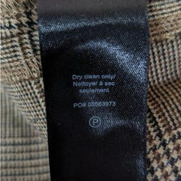 Rag & Bone Pants Womens Size 6 Brown Rebecca Wool Blend Glen Plaid Straight Leg - Picture 11 of 11